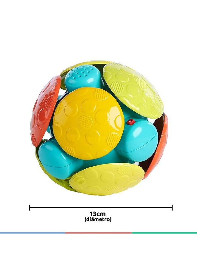 Bright Starts Wobble Bobble Activity Ball Toy, Baby & Toddler Crawl Toy, Interactive Sounds & Textures, Ages 3 Months+