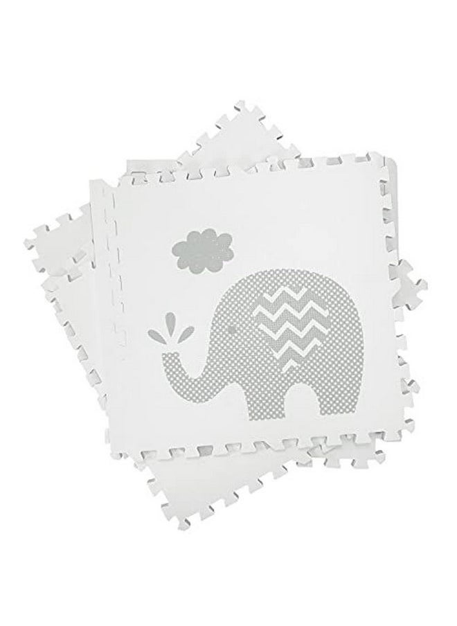 Tadpoles Elephant Print Play Mat Set, Grey, 16 Piece,