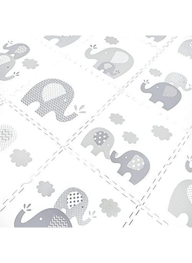 Tadpoles Elephant Print Play Mat Set, Grey, 16 Piece,