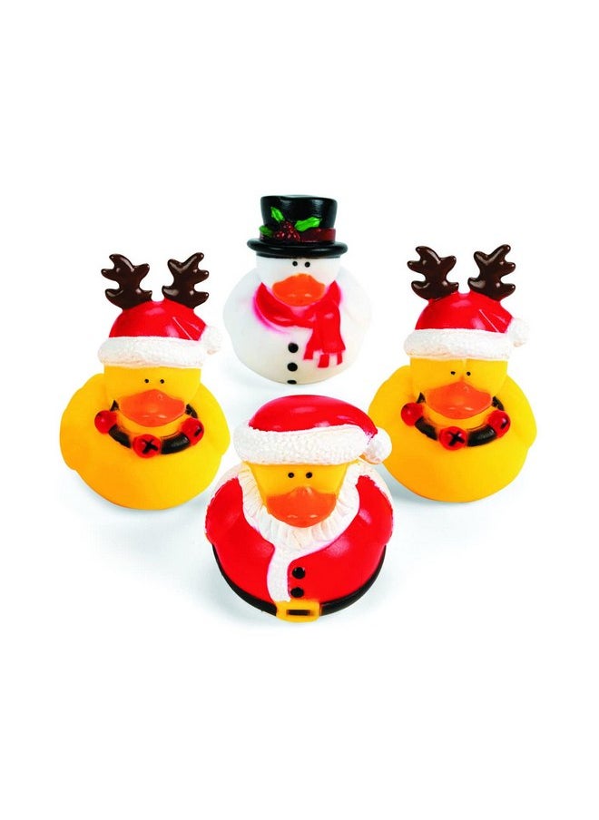 Fun Express Vinyl Holiday Rubber Duckies | 12 Count | Great for Party Favors, Children's Birthday Bash, Holiday Celebrations