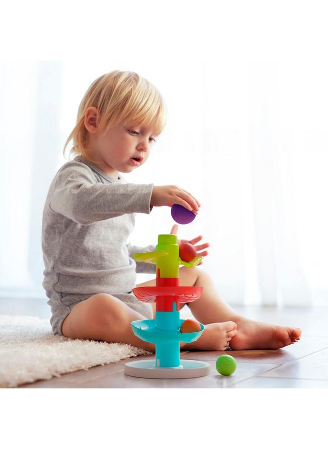 Lollipop Rainbow Ball Drop Tower: Baby Toys for Toddlers Includes 4 Balls - Stimulate Curiosity and Motor Skills with This Engaging Ball Drop Toys for Toddlers