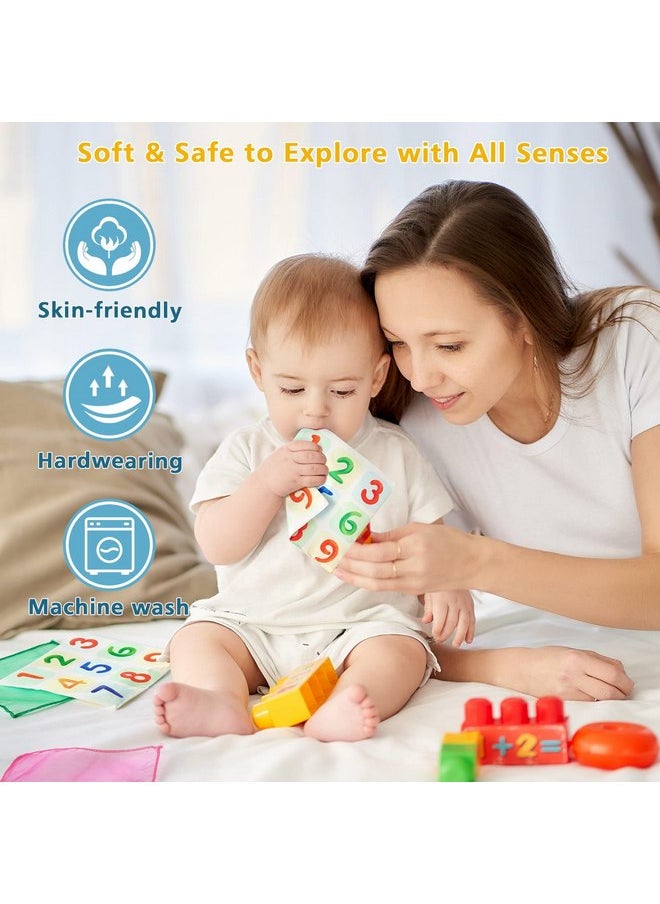 WERNNSAI Baby Tissue Box Toy Soft Montessori Toys for Babies 6-12 Months High Contrast Crinkle Sensory Toys with 4 Crinkle Tissue & 8 Silk Scarves for Newborns Infants Early Learning Gift