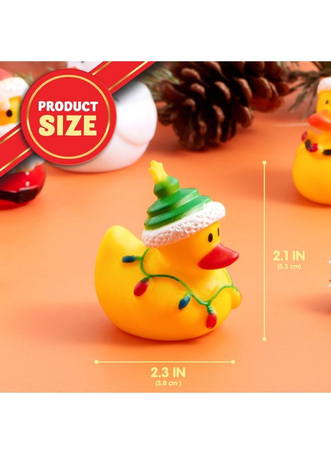JOYIN 24 PCS Christmas Ducks for Christmas Stocking Stuffers, Xmas Rubber Duck Bath Toys for Kids Gift, Christmas Party Favor Novelty Duckies for Boys, Girls and Toddlers