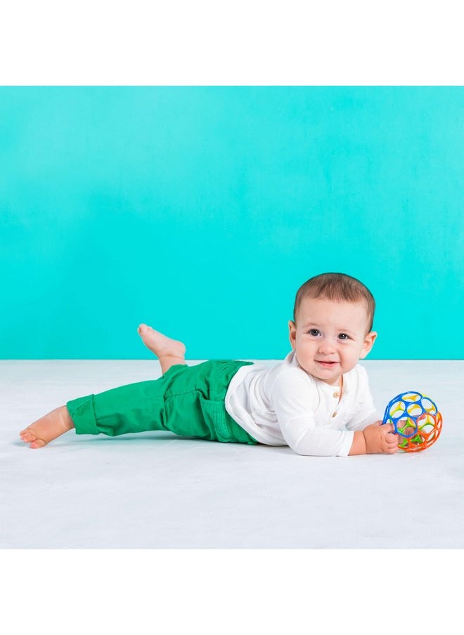 Bright Starts Oball Easy Grasp Classic Ball BPA-Free Infant Toy in Red, Yellow, Green, Blue, Age Newborn and up, 4 Inches