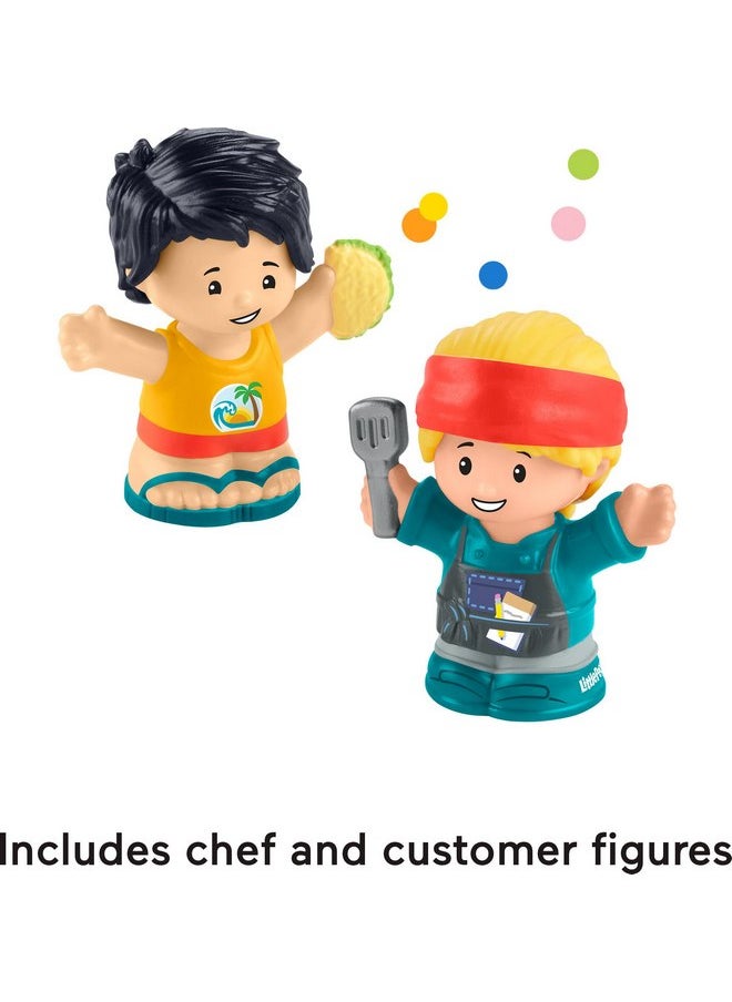 Fisher-Price Little People Musical Toddler Toy Serve It Up Food Truck Vehicle with 2 Figures for Pretend Play Kids Ages 1+ Years