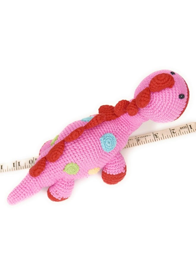 Pebble | Handmade Dinosaur - Pink | Crochet | Fair Trade | Pretend | Imaginative Play | Stegosaurus | Machine Washable