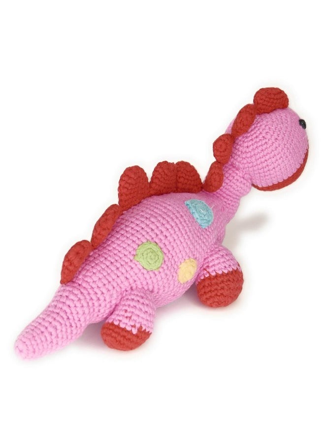 Pebble | Handmade Dinosaur - Pink | Crochet | Fair Trade | Pretend | Imaginative Play | Stegosaurus | Machine Washable