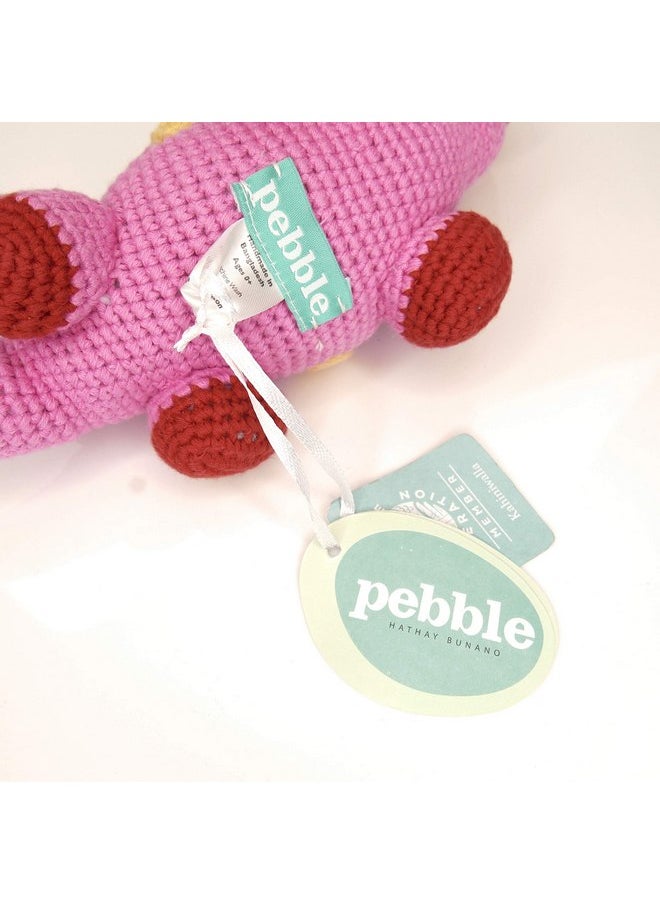 Pebble | Handmade Dinosaur - Pink | Crochet | Fair Trade | Pretend | Imaginative Play | Stegosaurus | Machine Washable