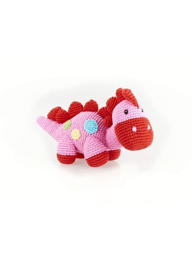 Pebble | Handmade Dinosaur - Pink | Crochet | Fair Trade | Pretend | Imaginative Play | Stegosaurus | Machine Washable