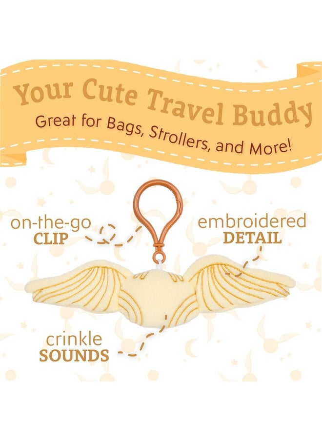 Harry Potter Golden Snitch Plush Clip On Sensory Toys for Toddlers 1-3, Halloween Baby Toys & Learning Toys for Kids, Soft Plushie Baby Halloween Toys