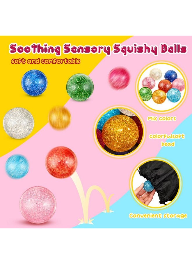 Shappy 60 Pcs Bouncy Balls 45 mm Glitter Bounce Ball Bulk with Storage Bag Large Bouncy Balls for Kids Goodie Bag Fillers Birthday Party Favors, Assorted Colors