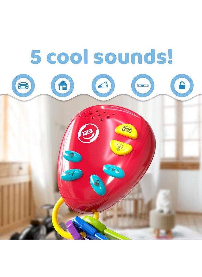 Lollipop Kids Car Keys Sensory BabyToy: Teething Keys, Baby Rattle, All in One! Sensory Toys for Babies and Toddlers. Adventure Ready Batteries Included