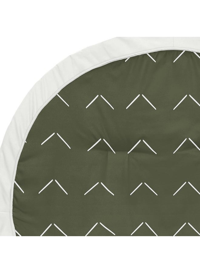 Sweet Jojo Designs Dark Green Boho Arrow Boy Girl Baby Play Mat Tummy Time Activity Infant Playmat Playpen Tent Teepee Floor Hunter Sage Modern Bohemian Gender Neutral Shabby Chic Designer Ivory Arrow