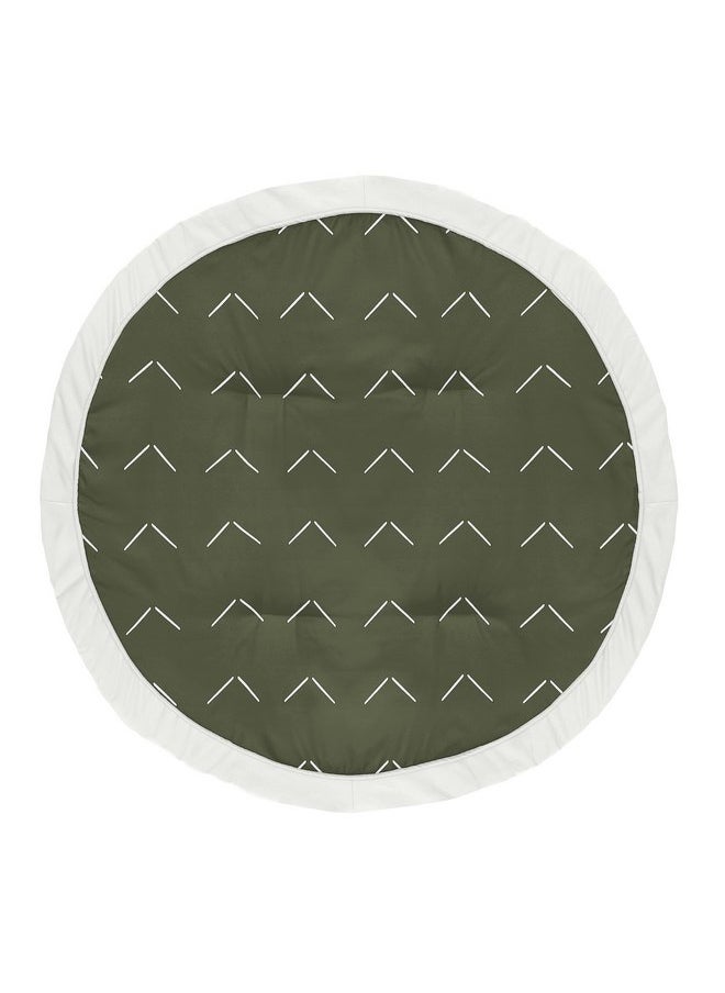 Sweet Jojo Designs Dark Green Boho Arrow Boy Girl Baby Play Mat Tummy Time Activity Infant Playmat Playpen Tent Teepee Floor Hunter Sage Modern Bohemian Gender Neutral Shabby Chic Designer Ivory Arrow