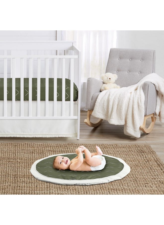 Sweet Jojo Designs Dark Green Boho Arrow Boy Girl Baby Play Mat Tummy Time Activity Infant Playmat Playpen Tent Teepee Floor Hunter Sage Modern Bohemian Gender Neutral Shabby Chic Designer Ivory Arrow