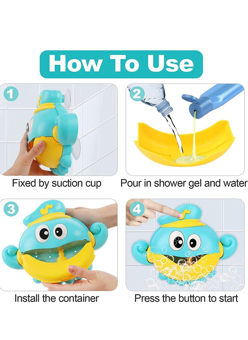 Baby Bath Toys Bubble Machine, 1000+ Bubbles Per Minute with Nursery Rhymes, Automatic Octopus Bubble Maker Bath Toys for the Bathtub for Toddlers Babies Boys Girls