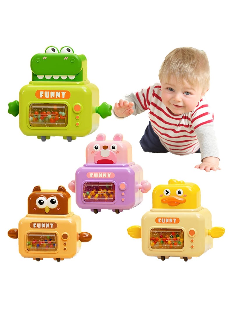 4 Pack Press and Go Cars Toys, Pull Back Cars Set, Infant Animal Cars, Push Go Friction Baby Toys, Infant Play Vehicle Set for Toddler 1-3 Boys and Girls