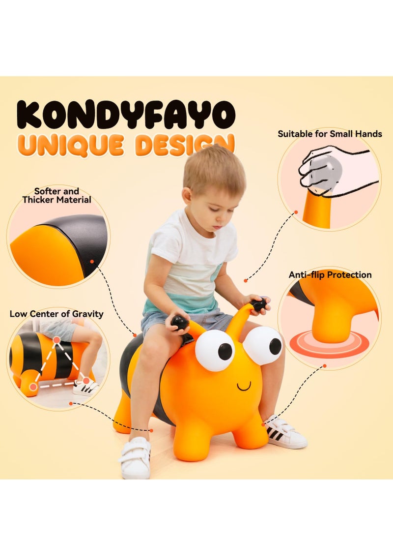 Bouncy Animals for Toddlers 1-8+, Bee Bouncy Horse for Toddlers 18 Months+, Inflatable Ride-On Bouncy Animal Hopper Toys, Easter Gift, Outdoor Indoor Soft Play Equipment (Pump Included)