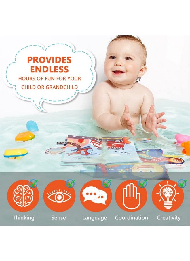 Vicloon Baby Books Toys, 2PCS Baby Books 6 to 12 Months, Touch and Feel Transport and Space Theme Crinkle Cloth Book, Tummy Time Soft Books Toys for Newborn Early Educational Toys