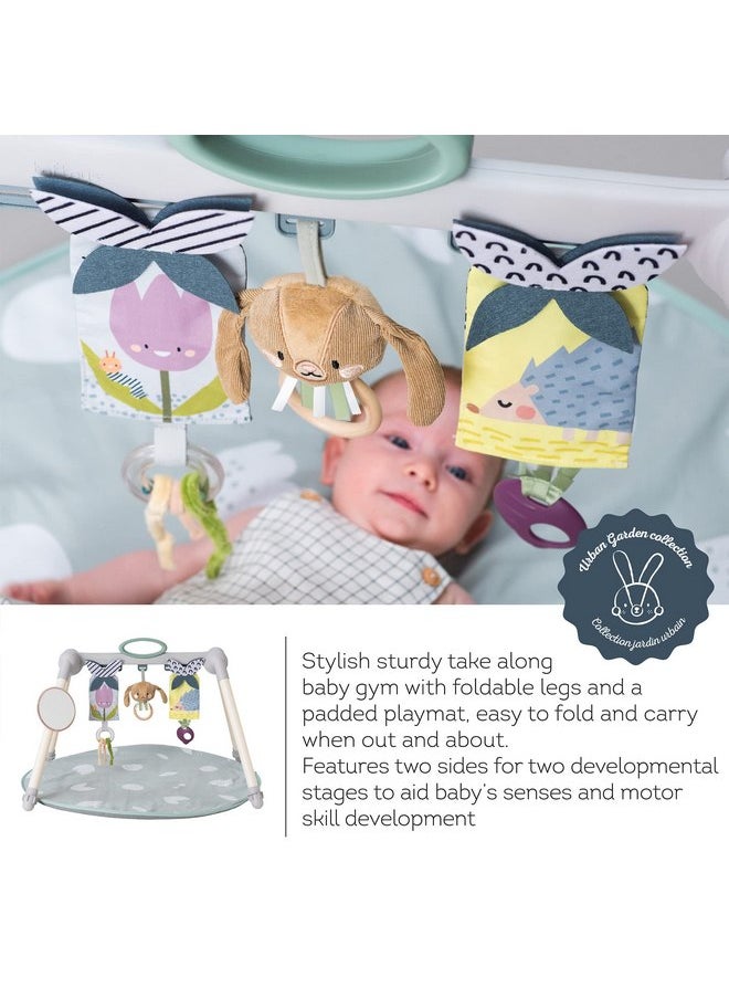 Taf Toys Foldable Baby Play Gym. Double Sided Infant Activity Center with Black, White & Color Toys, XL Baby-Safe Mirror & Activity Toys. Hanging Bar Toddler Toy Little Dove Baby Playmat