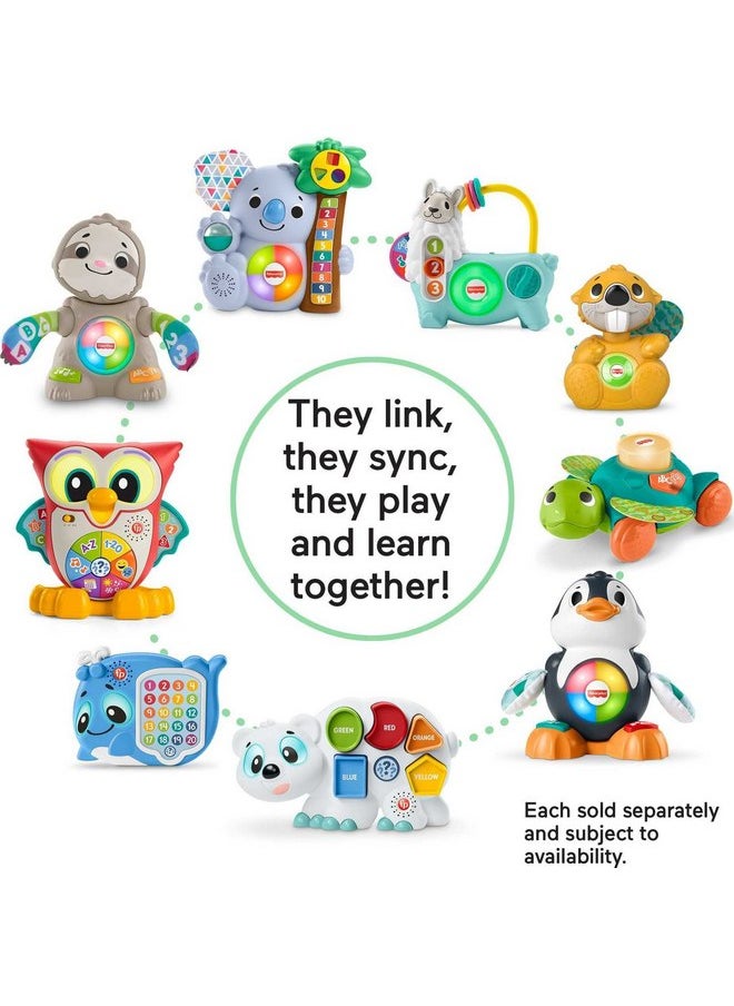 Fisher-Price Baby Learning Toy Linkimals Counting & Colors Peacock with Lights & Music for Infants Ages 9+ Months, Compatible Only with Linkimals Items