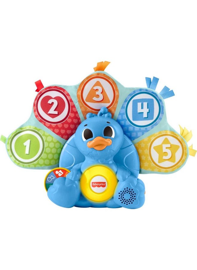 Fisher-Price Baby Learning Toy Linkimals Counting & Colors Peacock with Lights & Music for Infants Ages 9+ Months, Compatible Only with Linkimals Items