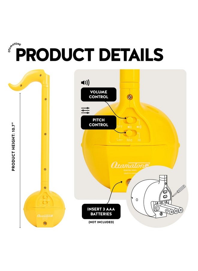 Otamatone Classic [English Edition] Yellow Japanese Electronic Musical Instrument Portable Synthesizer from Japan Maywa Denki for Children and Adults Gift