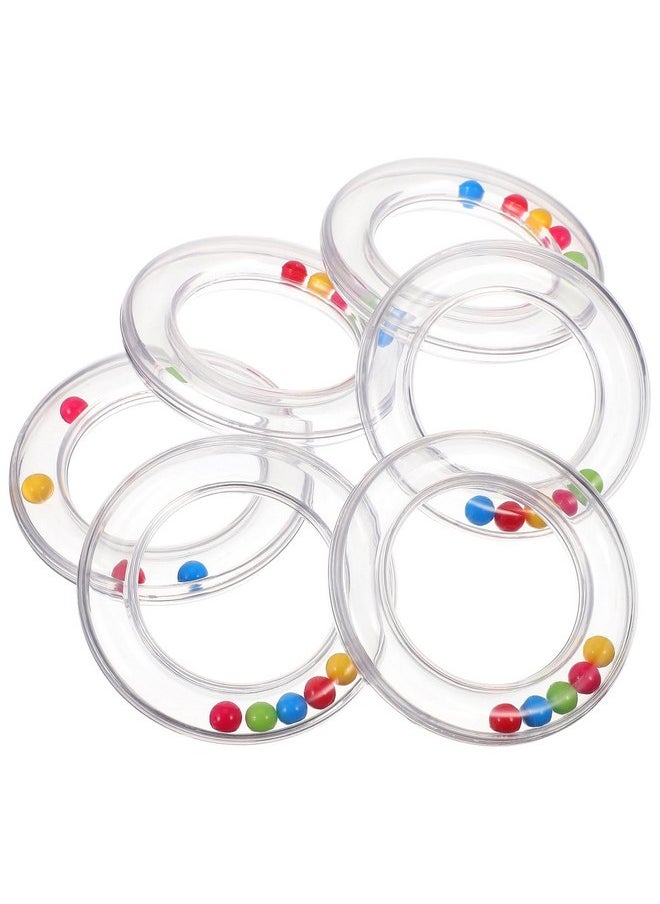 Toyvian 6Pcs Baby Toy Rings, Baby Rattles Plastic Clear Hand Bell Shaker, Rattle Inserts for Baby Toys, Developmental Baby Toy for Early Learning, Newborn Toddler Gifts