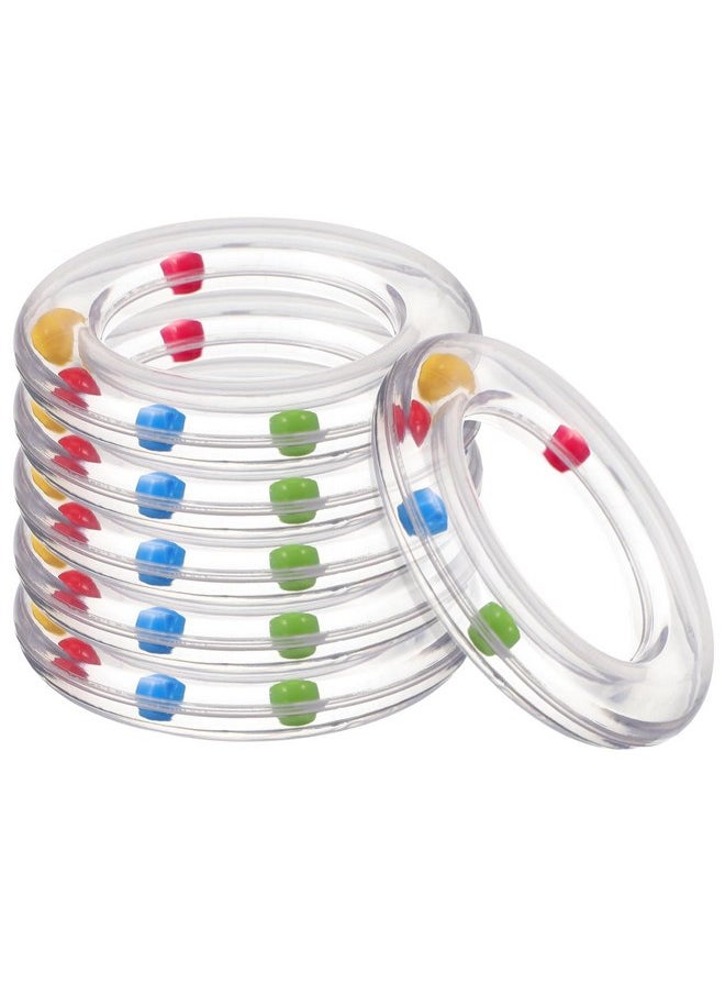 Toyvian 6Pcs Baby Toy Rings, Baby Rattles Plastic Clear Hand Bell Shaker, Rattle Inserts for Baby Toys, Developmental Baby Toy for Early Learning, Newborn Toddler Gifts