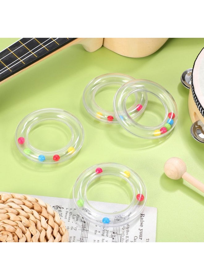 Toyvian 6Pcs Baby Toy Rings, Baby Rattles Plastic Clear Hand Bell Shaker, Rattle Inserts for Baby Toys, Developmental Baby Toy for Early Learning, Newborn Toddler Gifts