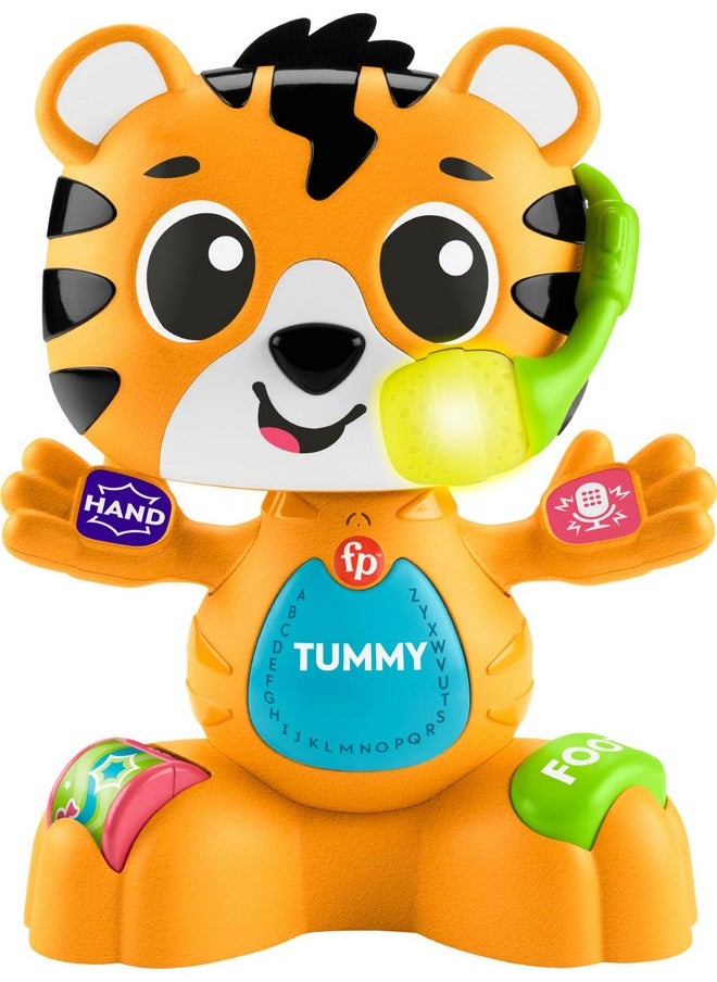 Fisher-Price Baby Learning Toy Link Squad Bop & Groove Tiger with Music & Lights for Ages 9+ Months, Compatible Only with Link Squad Items