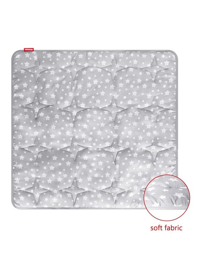Kids Play Mat for Indoor and Outdoor Playhouse Tent, Toddler Mat Pad Fitted for 47x47 Inch Kids Indoor and Outdoor Fun Playtime Tent, Star Print Baby Nursery Quilted Rug