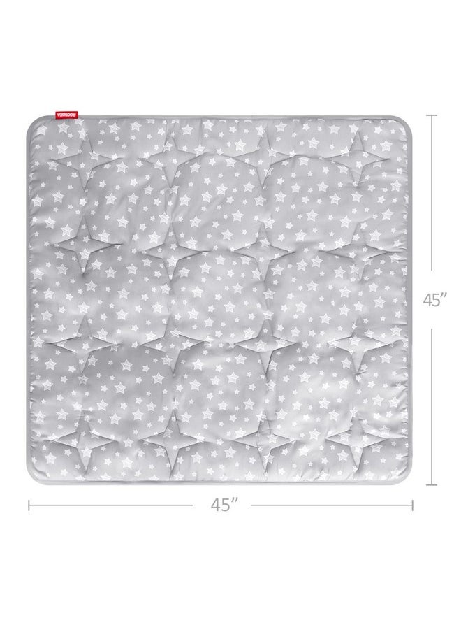 Kids Play Mat for Indoor and Outdoor Playhouse Tent, Toddler Mat Pad Fitted for 47x47 Inch Kids Indoor and Outdoor Fun Playtime Tent, Star Print Baby Nursery Quilted Rug