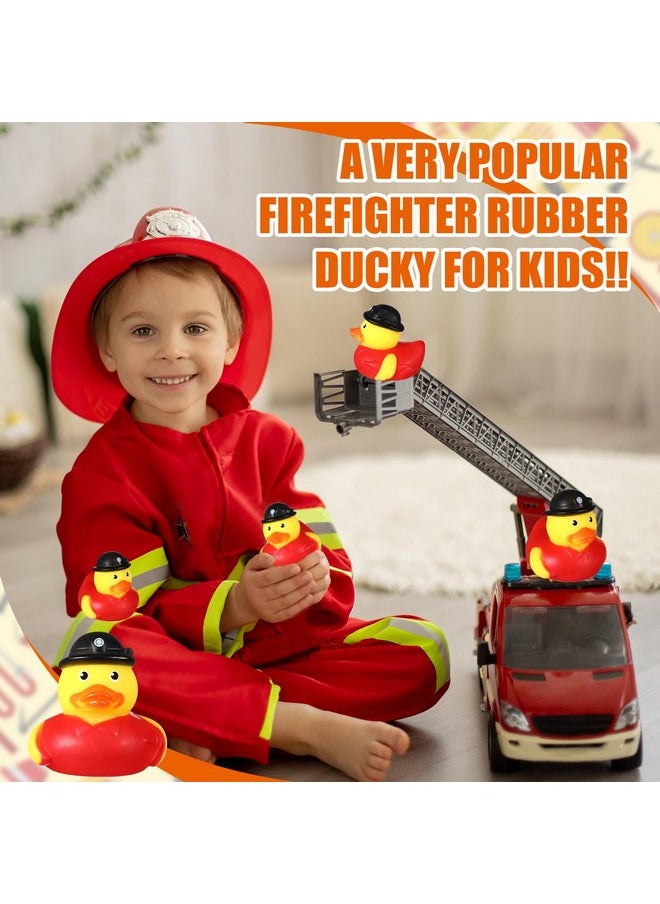 Sotiff Fireman Rubber Ducks 2 Inch Firefighter Rubber Ducks Firefighter Hero Bath Toy for Firefighter Party Favors Birthday Gifts Beach Summer Bath Tub Pool Toys (12 Pcs)