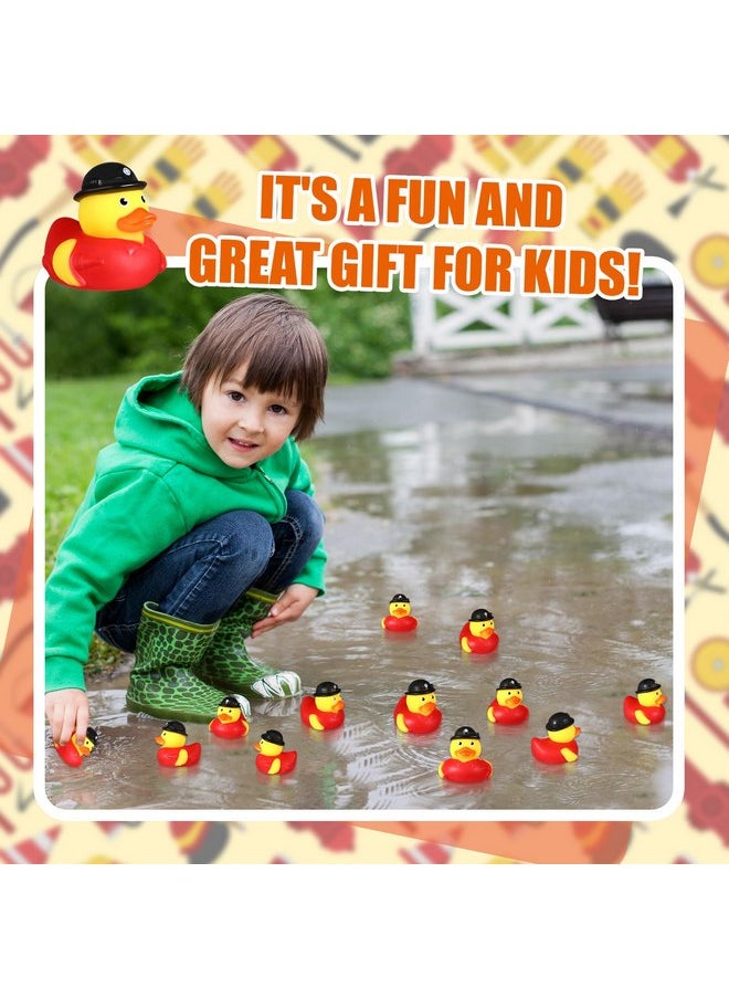 Sotiff Fireman Rubber Ducks 2 Inch Firefighter Rubber Ducks Firefighter Hero Bath Toy for Firefighter Party Favors Birthday Gifts Beach Summer Bath Tub Pool Toys (12 Pcs)