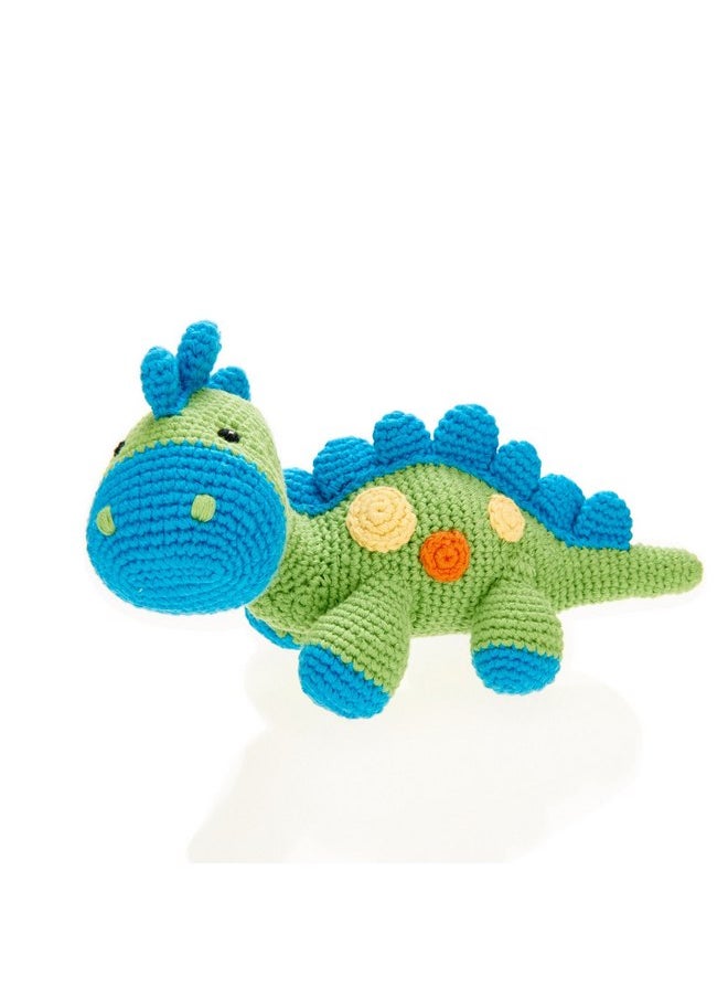 Pebble 200-326 Steggy Dinosaur Rattle, 8.7-inch Length, Cotton Yarn, Green