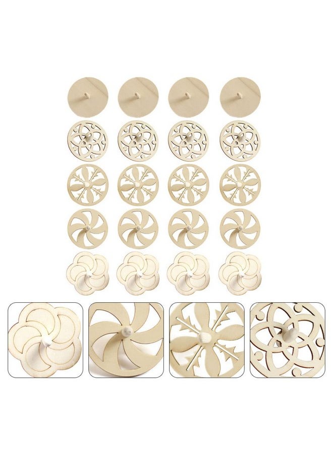 Toyvian 40 Pieces Wooden Wooden Spinning Tops Unfinished Wood Spinning Tops Kids Spinning Tops Toys Spinning Tops DIY