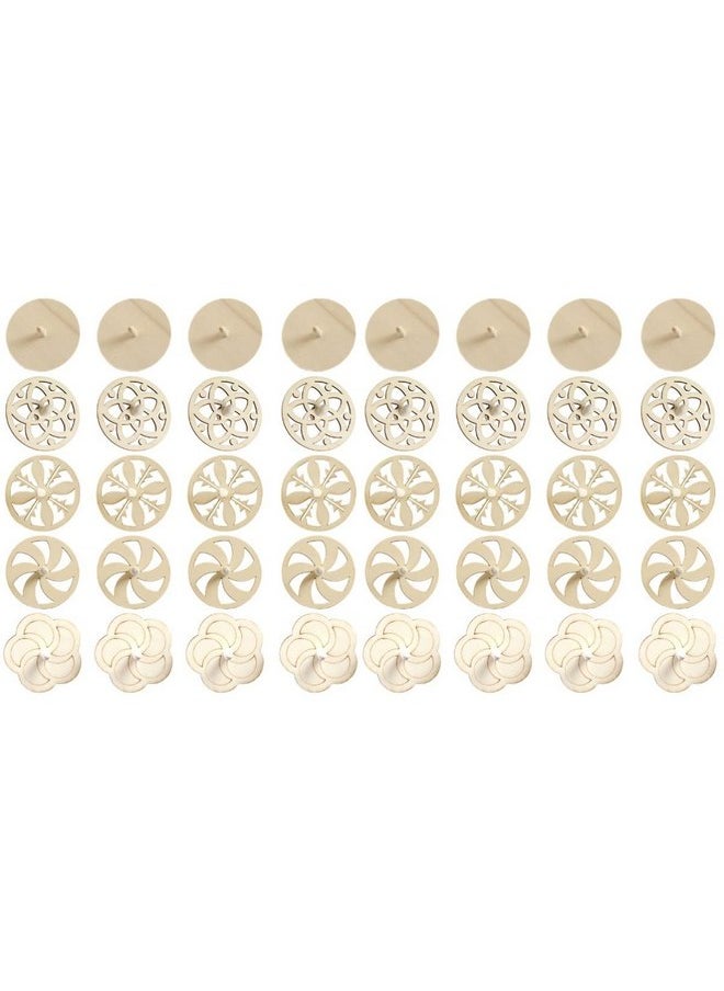 Toyvian 40 Pieces Wooden Wooden Spinning Tops Unfinished Wood Spinning Tops Kids Spinning Tops Toys Spinning Tops DIY