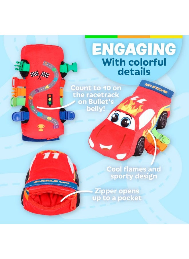 Buckle Toys - Bullet Racecar - Develop Fine Motor Skills - Sensory Learning Activity Toys - Toddler Plane Travel Essential