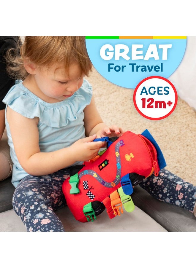 Buckle Toys - Bullet Racecar - Develop Fine Motor Skills - Sensory Learning Activity Toys - Toddler Plane Travel Essential
