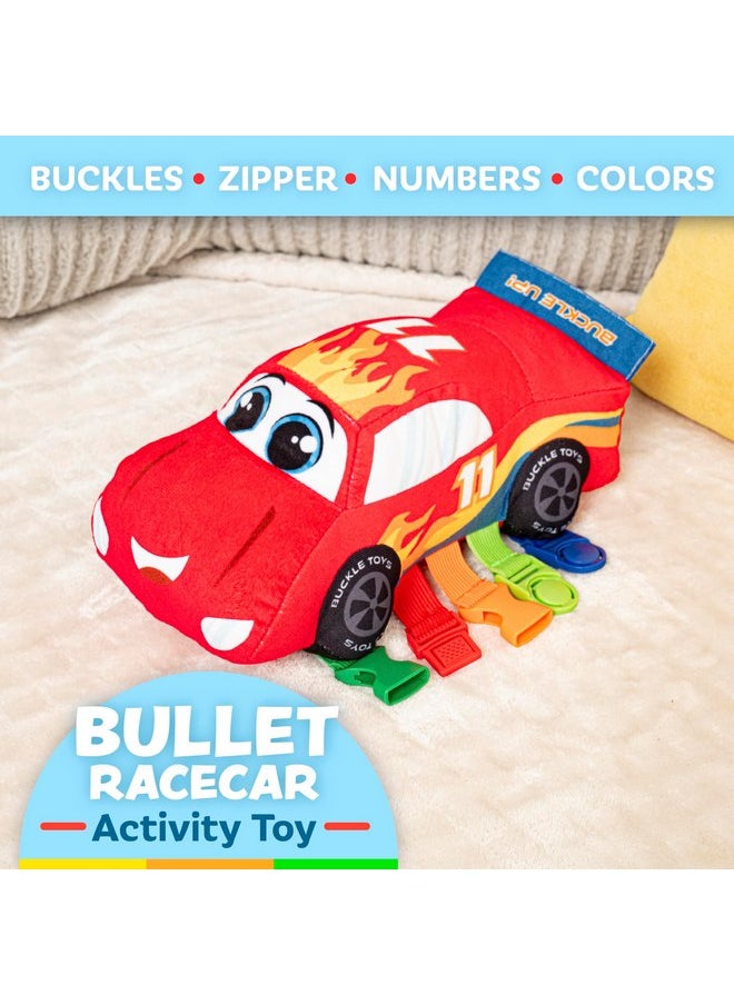 Buckle Toys - Bullet Racecar - Develop Fine Motor Skills - Sensory Learning Activity Toys - Toddler Plane Travel Essential