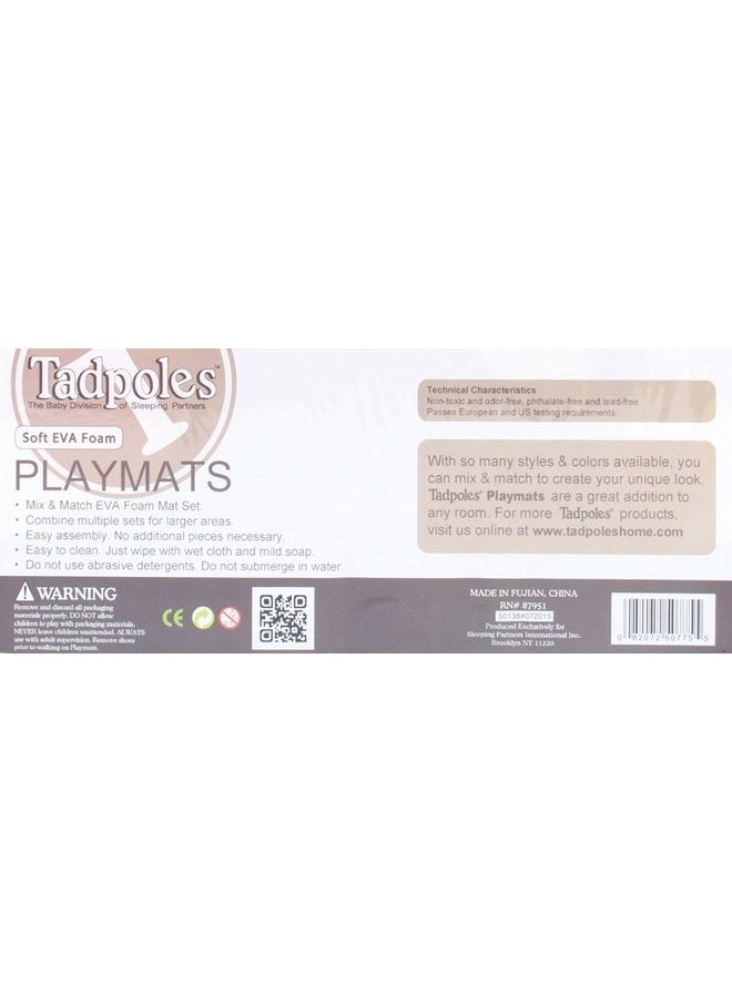 Tadpoles 9 Tile Natural Wood Grain Playmat | Interlocking Tiles with 12 Border Pieces | Soft EVA Foam | Safe & Durable | Total Floor Coverage 38” x 38” | for Kids & Adults | Oak