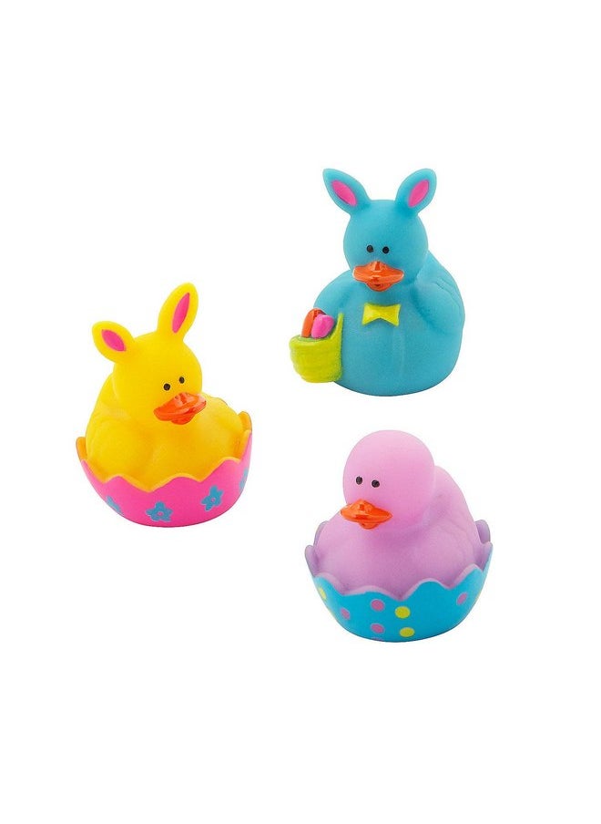 Fun Express - Mini Easter Ducks (2dz) for Easter - Toys - Character Toys - Rubber Duckies - Easter - 24 Pieces