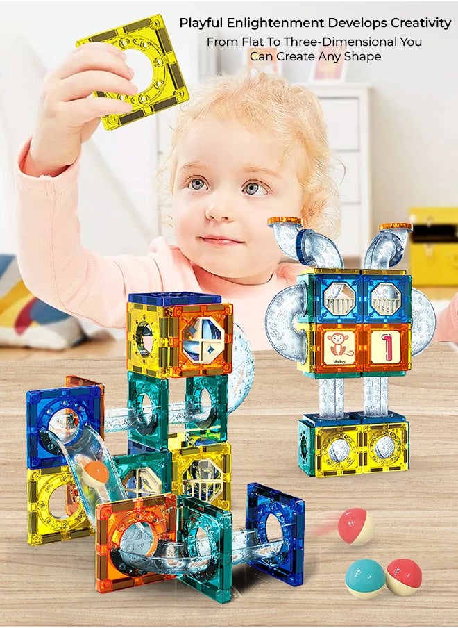 168 Piece Magnetic Pipeline Building Blocks Set, Educational 3D Construction Toy, Durable and Safe STEM Learning and Sensory Play for Kids