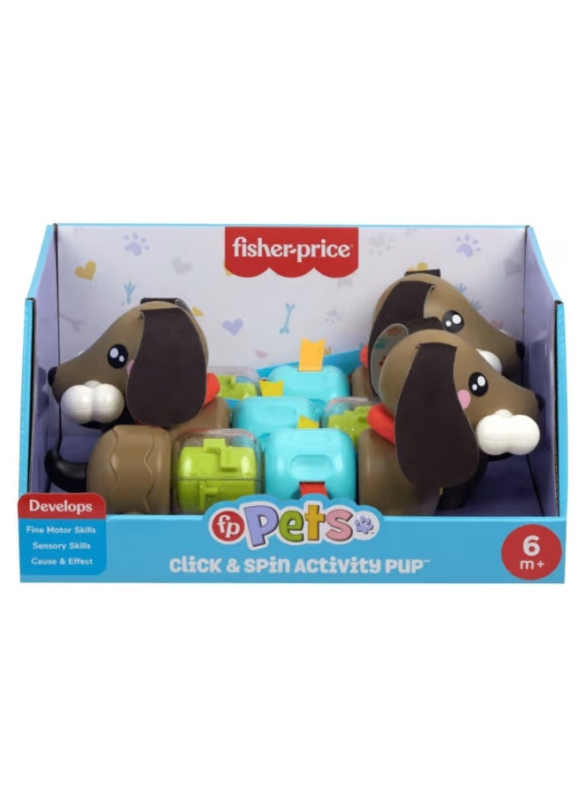 Fisher-Price Fp Pets Click & Spin Activity Pup Toy for Babies
