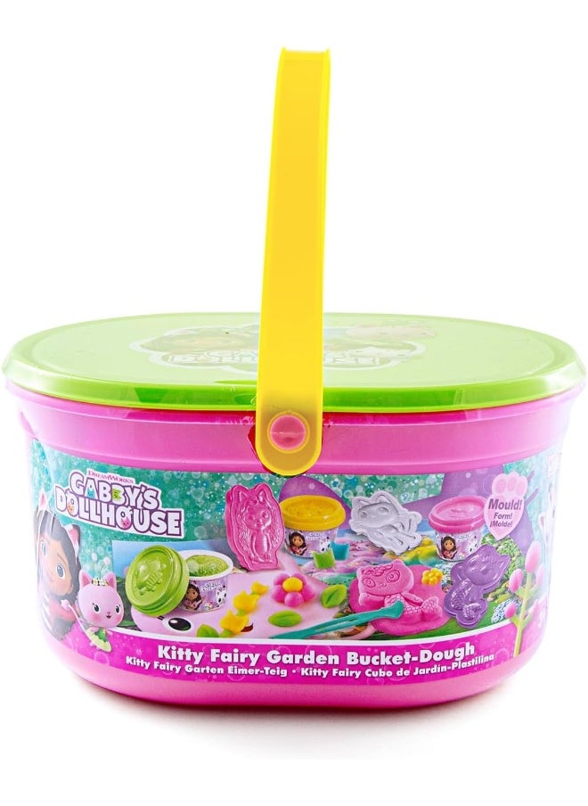 Gabby's Dollhouse Kitty Fairy Garden Bucket Playset - Dough