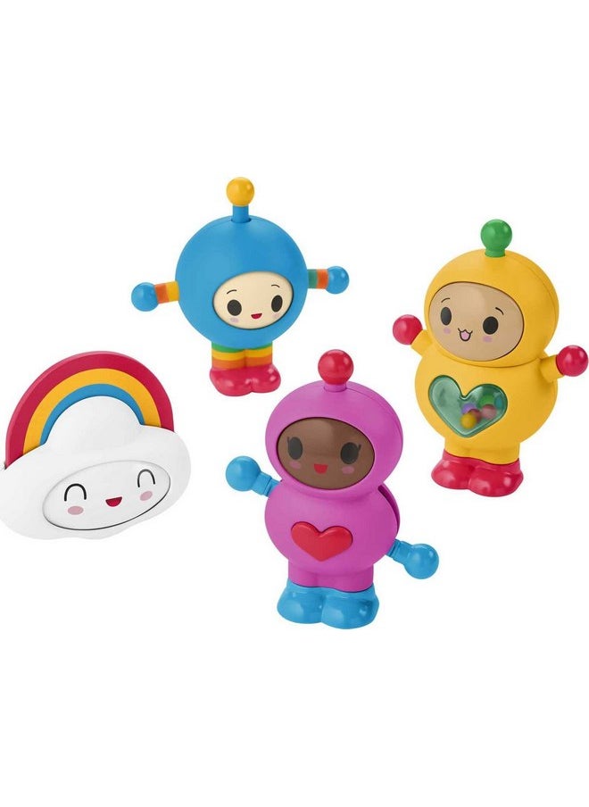 Fisher-Price Happy World Friends Set, Gift Set of 4 Sensory Activity Toys for Infants and Toddlers Ages 6 Months and Older