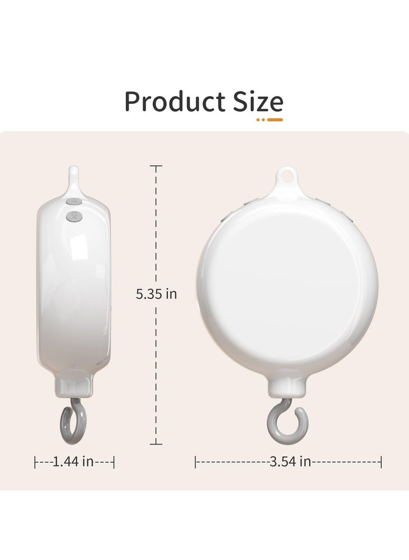 Crib Mobile Motor, Baby Music Box Spinner with 3 Modes（Spin Only, Music Only, Spin & Music 0-100 Volume Control,35 Lullabies,Portable Sound Machine,Auto-Off 30 Minutes, Battery Operated