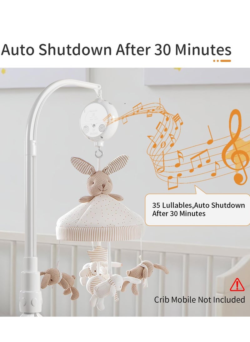 Crib Mobile Motor, Baby Music Box Spinner with 3 Modes（Spin Only, Music Only, Spin & Music 0-100 Volume Control,35 Lullabies,Portable Sound Machine,Auto-Off 30 Minutes, Battery Operated