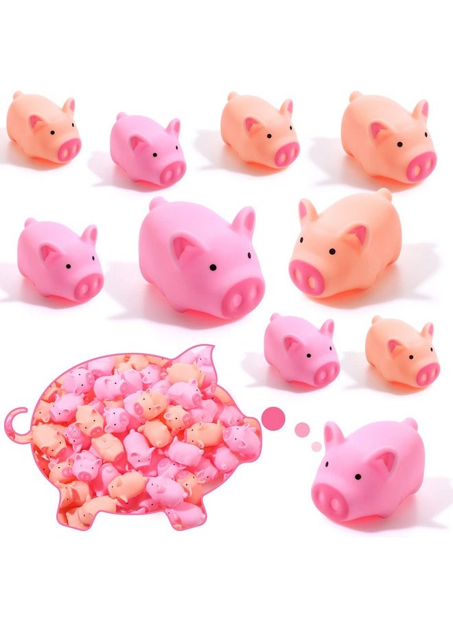100 Pieces Mini Rubber Bath Pig Float Pigs Mini Rubber Pigs Bulk Rubber Piggy Bath Toys for Pig Themed Baby Shower Birthday Party Favors, Nude Color, Pink (Nude Color, Pink, Pig)